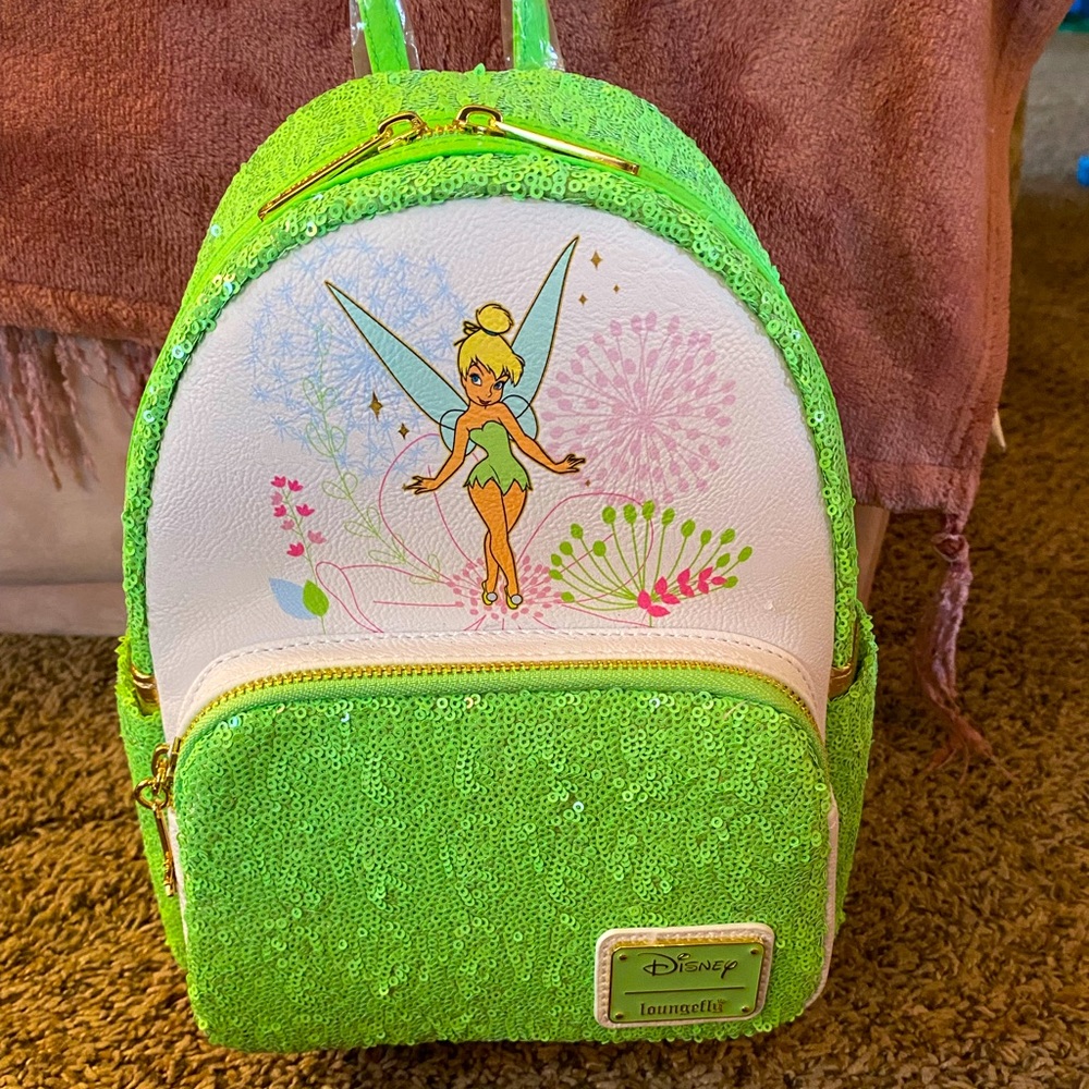 Brand new Tinkerbell sequin loungefly bag